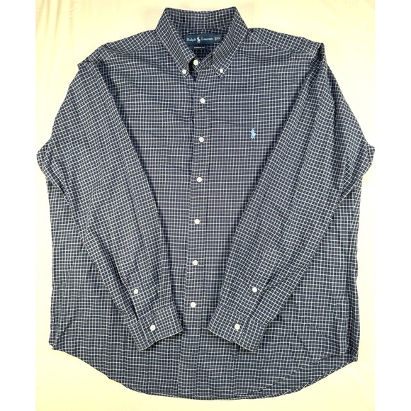 Ralph Lauren Classic Fit XL‎ Button Down Tattersall Blue White Shirt - Picture 4 of 7